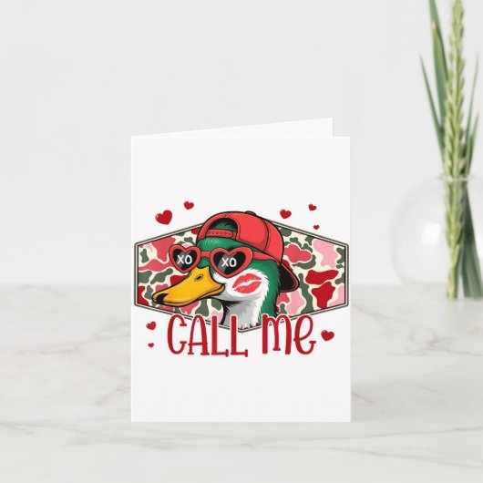 Carte Funny Valentines Day Call Me Duck Hunting Men Wome (Devant)