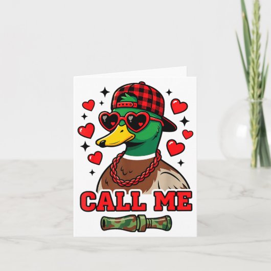Carte Funny Valentines Day Call Me Duck Hunting Men Wome (Devant)