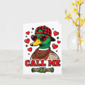 Carte Funny Valentines Day Call Me Duck Hunting Men Wome (Fleur jaune)