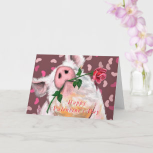 Carte Funny Valentine's Day Card Porc de Gentleman avec 