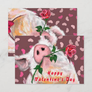 Carte Funny Valentine's Day Card Porc de Gentleman avec 