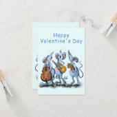Carte Funny Valentine's Day Card Romantic Musical Mouse (Devant/Arrière en situation)