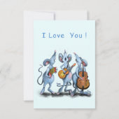 Carte Funny Valentine's Day Card Romantic Musical Mouse (Dos)
