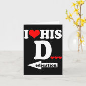 Carte Funny Valentine's Day Couple Matching I Love His D (Fleur jaune)