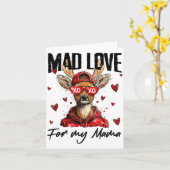 Carte Funny Valentine's Day Mad Love For My Mama Deer Hu (Fleur jaune)