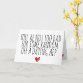 Carte Funny Valentines Day Random Guy Dating App Card (Fleur jaune)