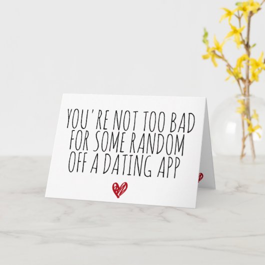 Carte Funny Valentines Day Random Guy Dating App Card (Fleur jaune)