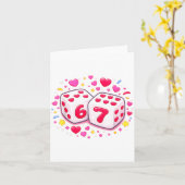 Carte Funny Valentines Day Shirt Cute Dice 67 Meme 6-7 S (Fleur jaune)