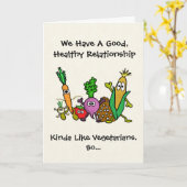 Carte Funny Vegetarian ou Vegan Valentine's Day Card (Fleur jaune)