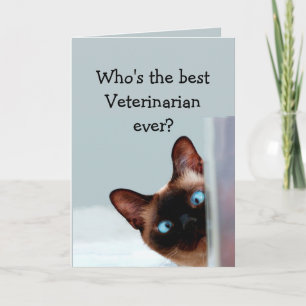 Carte Funny Veterinarian Birthday Wishes Siamese Cat