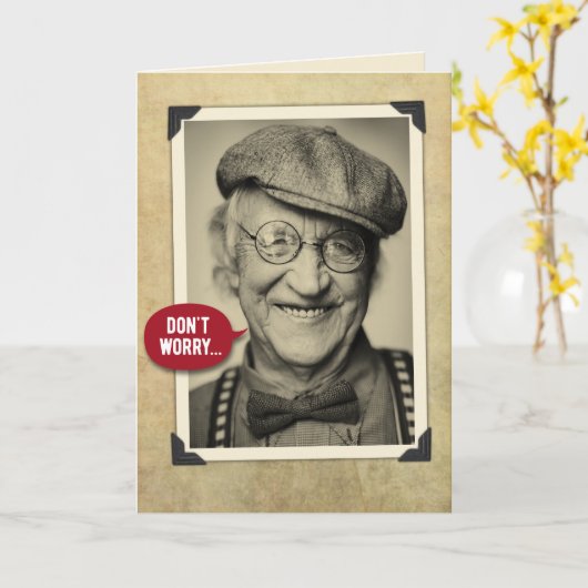 Carte Funny Vintage (Fleur jaune)