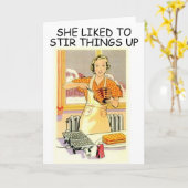 CARTE FUNNY VINTAGE FEMME, TOUT REMONTE (Fleur jaune)
