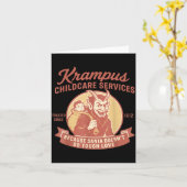 Carte Funny Vintage Krampus Child Transrt Services Merry (Fleur jaune)
