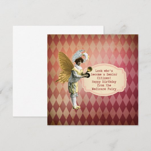 Carte Funny Vintage Medicare Senior Birthday (Devant / Derrière)
