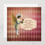 Carte Funny Vintage Medicare Senior Birthday<br><div class="desc">Funny birthday card for those that have become "of a certain age... ".  Design features vintage harlequin background with surreal costumed fairy and typewriter style text that reads "look who's become a senior citizen! Happy Birthday from the Medicare Fairy</div>