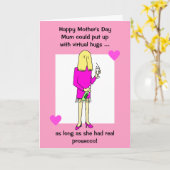 Carte Funny Virtual Hugs Procurez-vous la fête des mères (Fleur jaune)