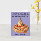 Carte Funny Waffle Message d'anniversaire avec Casquette (Fleur jaune)