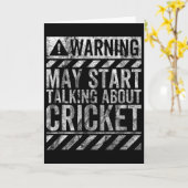 Carte Funny Warning Sign May Start Talking About Cricket (Fleur jaune)