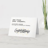 Carte Funny Wedding Congratulations Soulmate Joke (Devant)