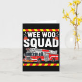 Carte Funny Wee Woo Squad Fire Department Firefighter Fi (Fleur jaune)