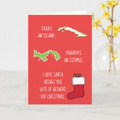 Carte Funny Weiner Poem Noël (Fleur jaune)