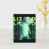 Carte Funny Weirore Lizard Meme _ 3d Surreal Animal (Fleur jaune)