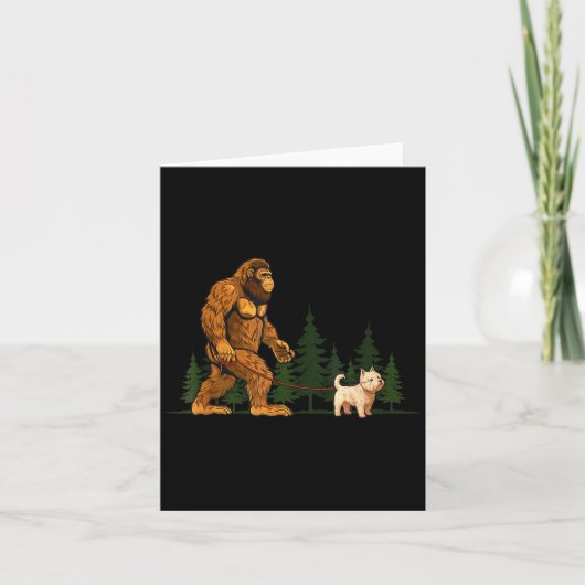 Carte Funny West Highland White Terrier Westie Bigfoot D (Devant)