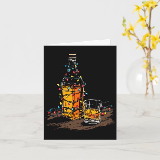 Carte Funny Whiskey Christmas Graphics Lights Lover Long (Fleur jaune)
