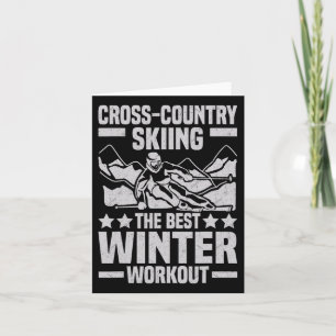 Carte Funny Winter Sport Snow Ski de fond Aspa