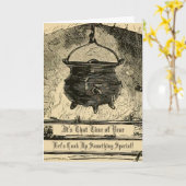 Carte Funny Witches Cauldron Happy Card Halloween (Fleur jaune)