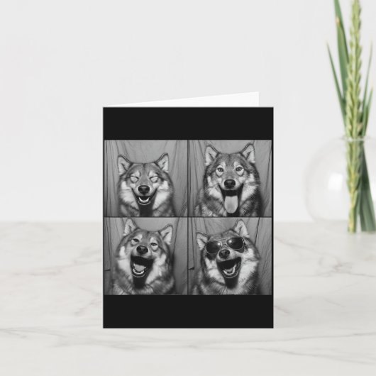 Carte Funny Wolf Photo Booth Sungles Dog (Devant)
