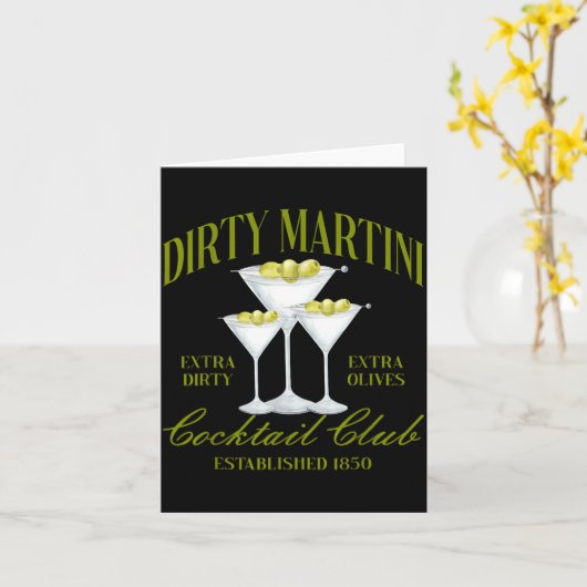 Carte Funny Womens Dirty Martini Social Club Drinking Ta (Fleur jaune)