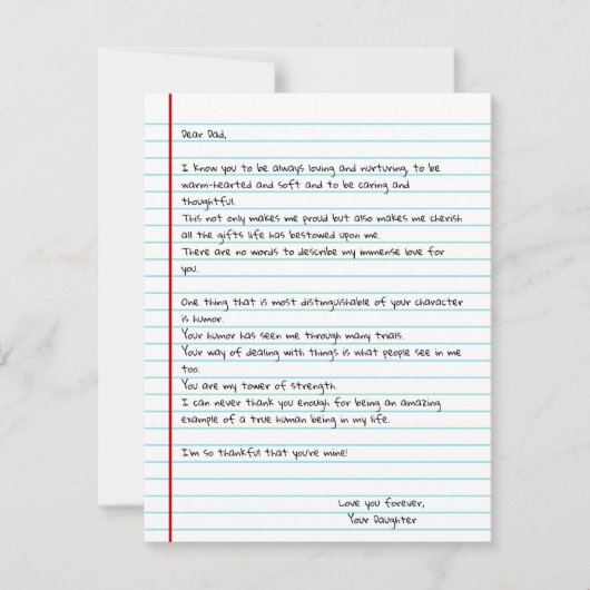 Carte Funny Write Letter To Dad for Father's Day Card (Devant)
