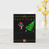 Carte Funny Xmas Black Cat Pushing Christmas Tree Over C (Fleur jaune)