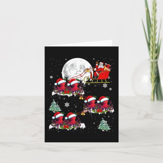 Carte Funny Xmas Éclairage Arbre Père Noël équitation Oc (Devant)