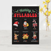 Carte Funny Xmas Holiday Christmas Syllables Reading Tea (Fleur jaune)