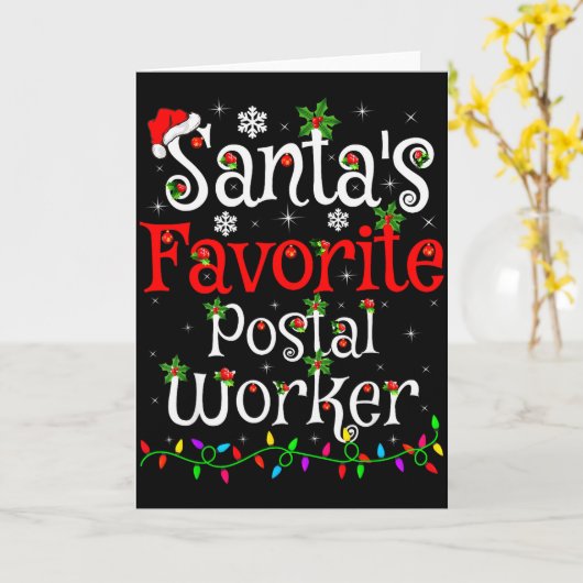 Carte Funny Xmas Lighting Santa's Favorite Stal Worker C (Fleur jaune)
