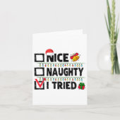 Carte Funny Xmas Nice Naughty I Tried Christmas List Fam (Devant)