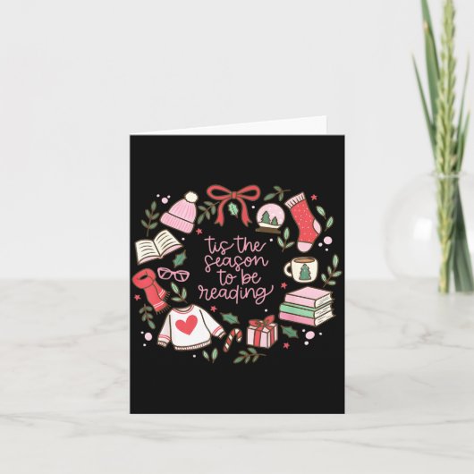 Carte Funny Xmas Tis The Season To Be Reading Books Paja (Devant)