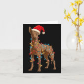 Carte Funny Xoloitzcuintli Christmas Graphic Dog Lights  (Fleur jaune)