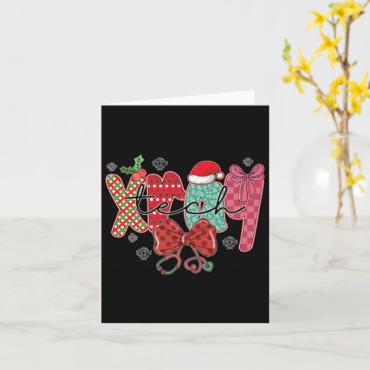 Carte Funny Xray Tech Christmas Women Coquette Bow Radio (Fleur jaune)