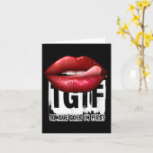 Carte Funny Y Quote Tgif Tongue Goes In First  (Fleur jaune)