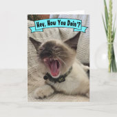 Carte Funny Yelling How You Doin' Siamese Cat Photo (Devant)