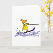 Carte Funny Yellow Duck Water Ski (Fleur jaune)