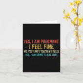 Carte Funny Yes I Am Pregnant I Feel Fine Pregnancy New (Fleur jaune)