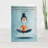 Carte Funny Yoga Birthday (Devant)