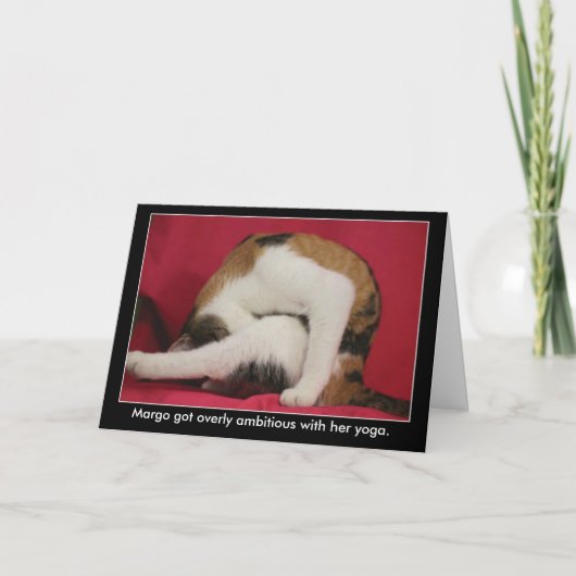 Carte Funny Yoga Cat Birthday (Devant)