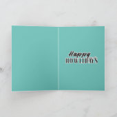 Carte Funny Yorkie Père Noël en lumières joyeuses vacanc (Intérieur)