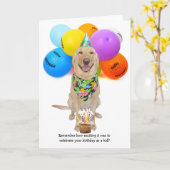 Carte Funny Young Dog (Fleur jaune)