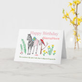 Carte Funny Zebra Birthday Card (Fleur jaune)